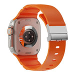 Bracelet de montre en silicone avec fermoir magnétique, compatible avec Apple Watch 46 mm / 49 mm / 45 mm / 44 mm