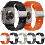 Bracelet de montre en silicone avec fermoir magnétique, compatible avec Apple Watch 46 mm / 49 mm / 45 mm / 44 mm