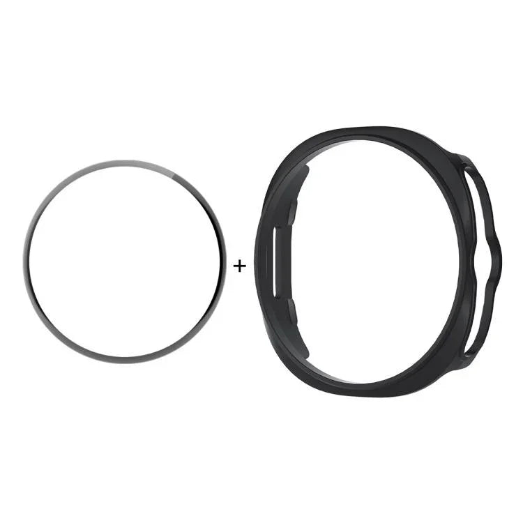 ENKAY Hat-Prince Étui de protection 2 en 1 en PC de couleur unie avec film souple PMMA à couverture complète, pour Samsung Galaxy Watch8 Classic 46mm