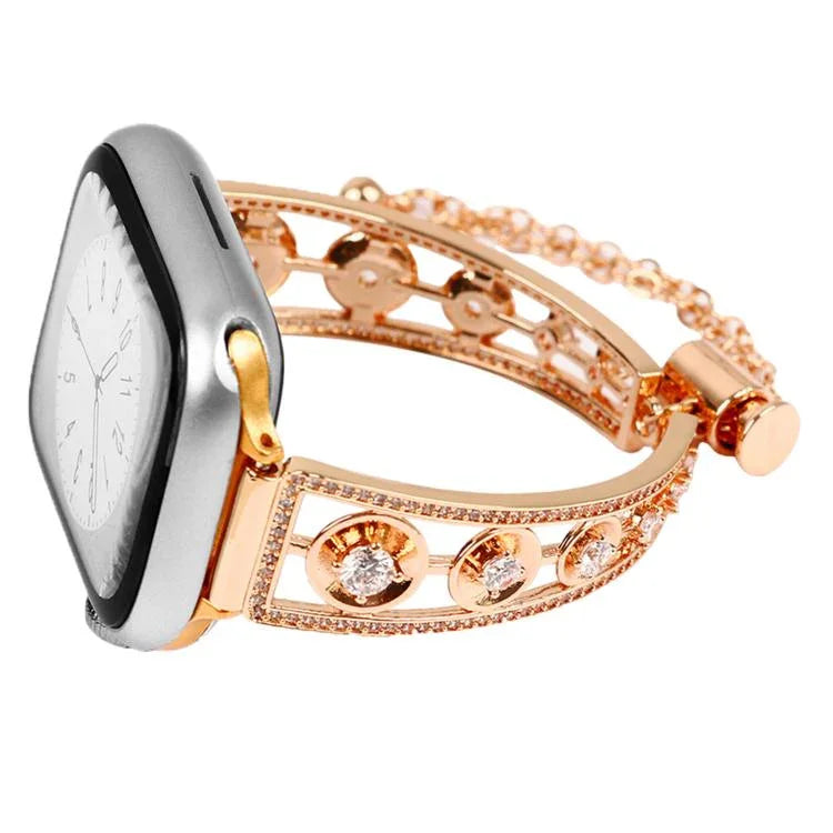 Bracelet de montre en métal et zirconium platine étoile, pour Apple Watch 46 mm / 49 mm / 45 mm / 44 mm, pour Apple Watch 42 mm / 41 mm / 40 mm / 38 mm