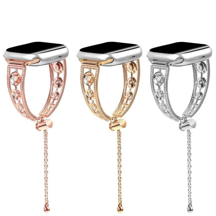 Bracelet de montre en métal et zirconium platine étoile, pour Apple Watch 46 mm / 49 mm / 45 mm / 44 mm, pour Apple Watch 42 mm / 41 mm / 40 mm / 38 mm