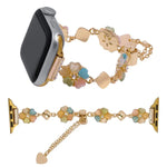Bracelet de montre en alliage à motif trèfle à quatre feuilles, compatible avec les Apple Watch 46 mm / 49 mm / 45 mm / 44 mm et 42 mm / 41 mm / 40 mm / 38 mm.