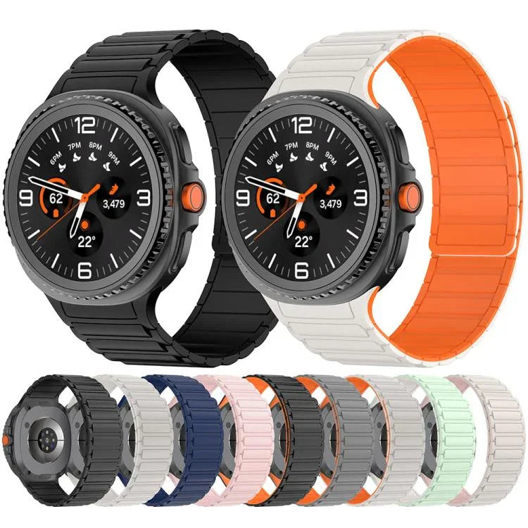 Bracelet de montre magnétique en silicone Tri-beads, pour Samsung Galaxy Watch8 / Watch8 Classic