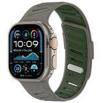 Bracelet de montre en silicone bicolore respirant avec boucle oblique, compatible avec Apple Watch 46 mm / 49 mm / 45 mm / 44 mm