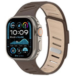 Bracelet de montre en silicone bicolore respirant avec boucle oblique, compatible avec Apple Watch 46 mm / 49 mm / 45 mm / 44 mm