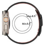 Bracelet de montre en silicone bicolore respirant avec boucle oblique, compatible avec Apple Watch 46 mm / 49 mm / 45 mm / 44 mm