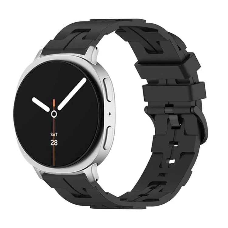 Bracelet de montre en silicone noir à boucle ronde, pour Samsung Galaxy Watch8 / Watch8 Classic