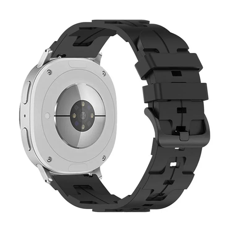 Bracelet de montre en silicone noir à boucle ronde, pour Samsung Galaxy Watch8 / Watch8 Classic