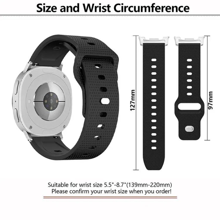 Bracelet de montre en silicone à boucle ardillon à pois ronds, Pour Samsung Galaxy Watch8 / Watch8 Classic