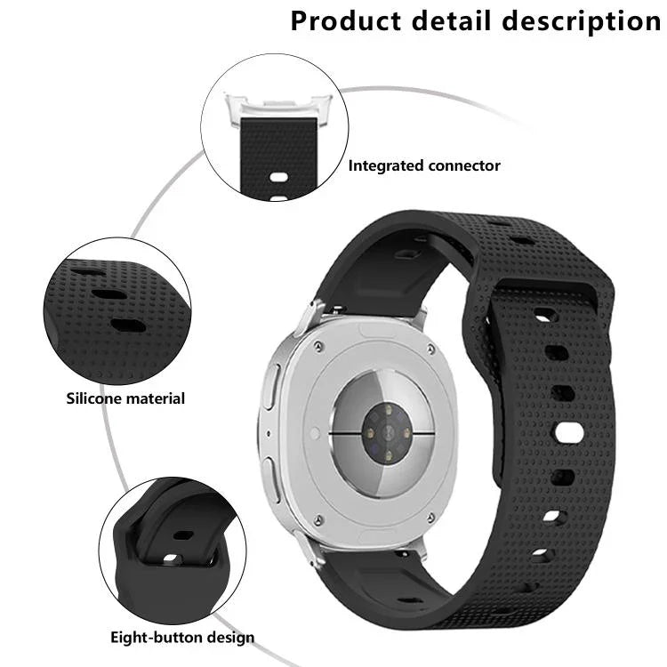 Bracelet de montre en silicone à boucle ardillon à pois ronds, Pour Samsung Galaxy Watch8 / Watch8 Classic