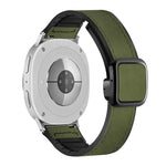 Bracelet de montre en silicone avec boucle magnétique carrée en cuir, pour Samsung Galaxy Watch8 / Watch8 Classic