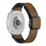 Bracelet de montre en silicone avec boucle magnétique carrée en cuir, pour Samsung Galaxy Watch8 / Watch8 Classic