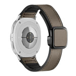 Bracelet de montre en silicone avec boucle magnétique carrée en cuir, pour Samsung Galaxy Watch8 / Watch8 Classic