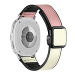 Bracelet de montre en silicone avec boucle magnétique carrée en cuir, pour Samsung Galaxy Watch8 / Watch8 Classic