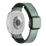 Bracelet de montre en silicone avec boucle magnétique carrée en cuir, pour Samsung Galaxy Watch8 / Watch8 Classic