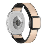 Bracelet de montre en silicone avec boucle magnétique carrée en cuir, pour Samsung Galaxy Watch8 / Watch8 Classic