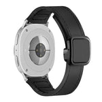 Bracelet de montre en silicone avec boucle magnétique carrée en cuir, pour Samsung Galaxy Watch8 / Watch8 Classic