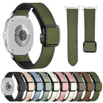 Bracelet de montre en silicone avec boucle magnétique carrée en cuir, pour Samsung Galaxy Watch8 / Watch8 Classic
