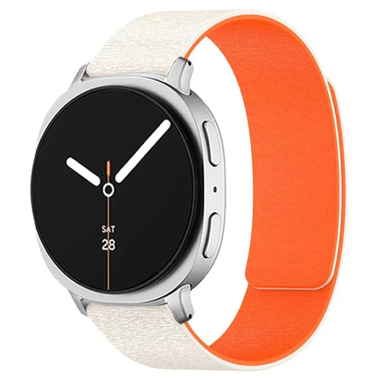 Bracelet de montre magnétique en silicone grain de bois nuage, pour Samsung Galaxy Watch8 / Watch8 Classic
