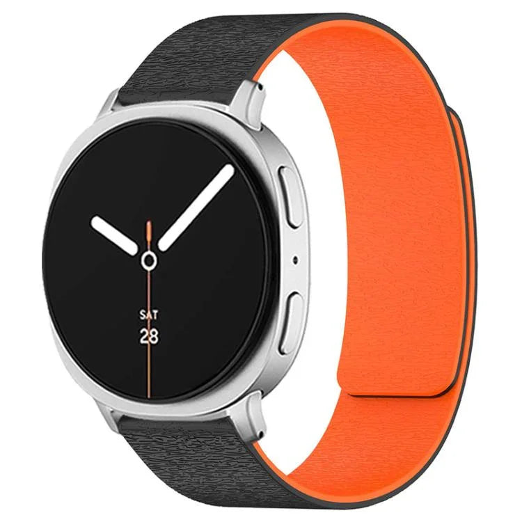 Bracelet de montre magnétique en silicone grain de bois nuage, pour Samsung Galaxy Watch8 / Watch8 Classic