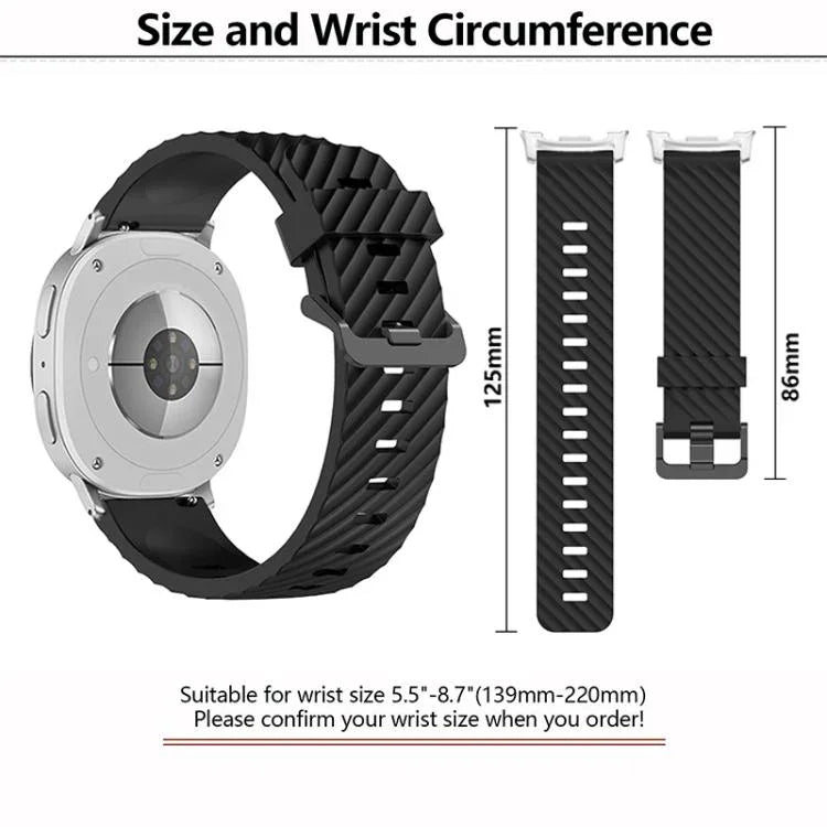 Bracelet de montre en silicone noir à boucle pour Samsung Galaxy Watch8 / Watch8 Classic