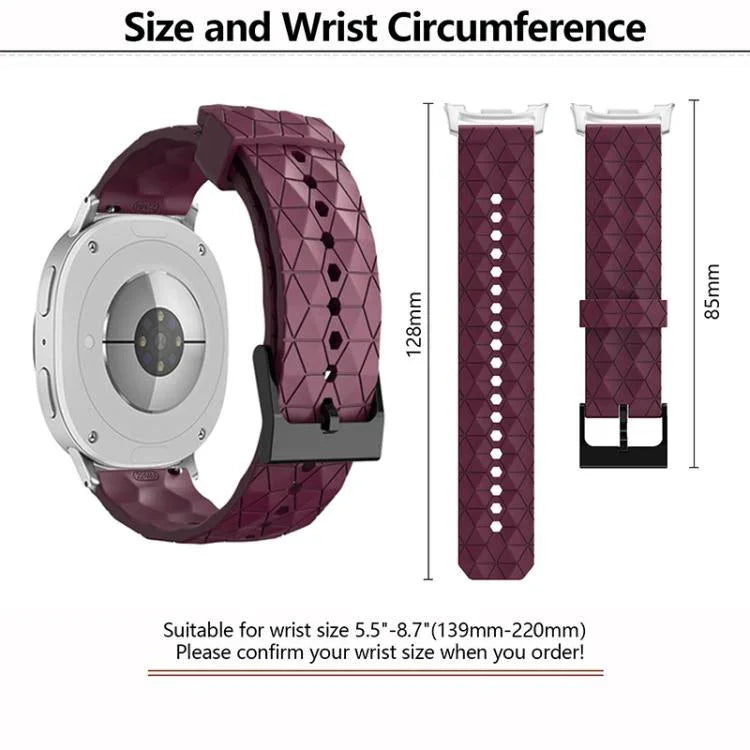 Bracelet de montre en silicone à texture de football de couleur unie, pour Samsung Galaxy Watch8 / Watch8 Classic