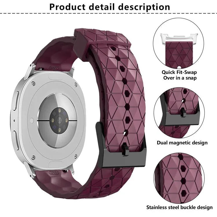 Bracelet de montre en silicone à texture de football de couleur unie, pour Samsung Galaxy Watch8 / Watch8 Classic