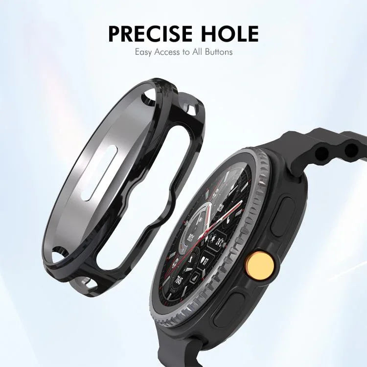 ENKAY Hat-Prince 2 in 1 Electroplated Soft TPU Cover with Full Coverage PMMA Soft Film, For Samsung Galaxy Watch8 Classic 46mm