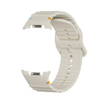 Rhombic Texture Bezel and Wavy Grain Stitched Color Buckle Silicone Watch Band, For Samsung Galaxy Watch8 44mm, For Samsung Galaxy Watch8 40mm