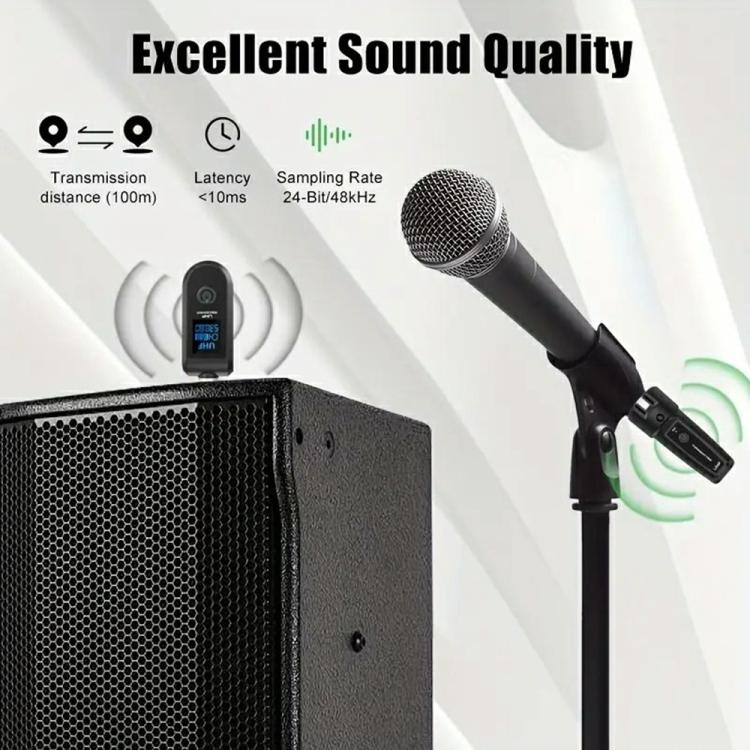 K1 Convertisseur micro dynamique filaire vers micro sans fil pour micro portable, 1 émetteur + 1 récepteur