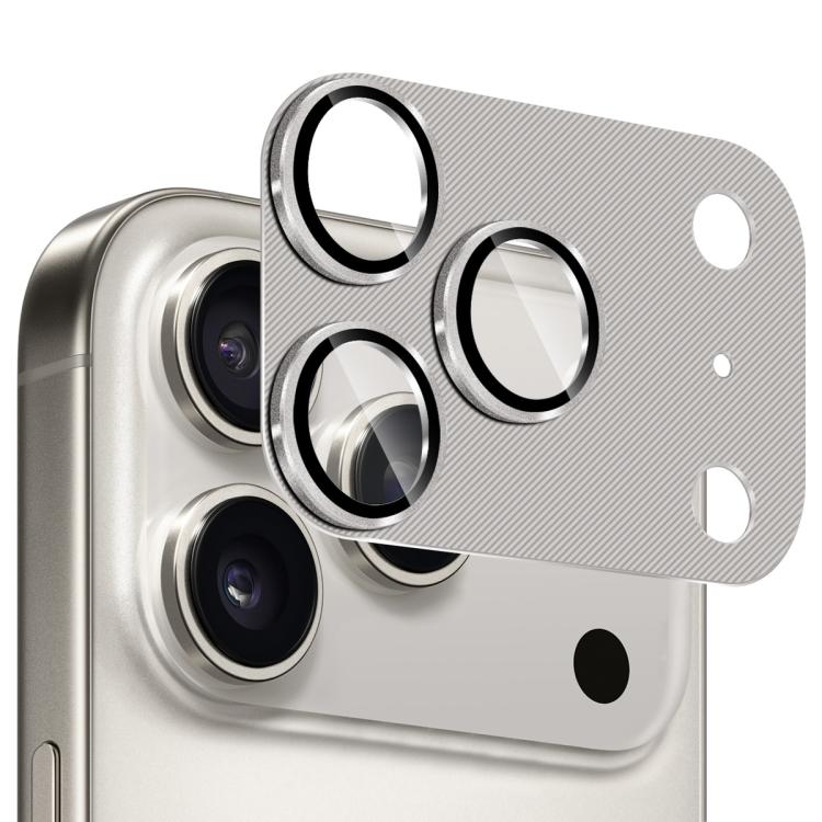 Film de protection d'objectif en verre trempé en alliage d'aluminium texturé ENKAY CD, pour iPhone 17 Pro Max, pour iPhone 17 Pro