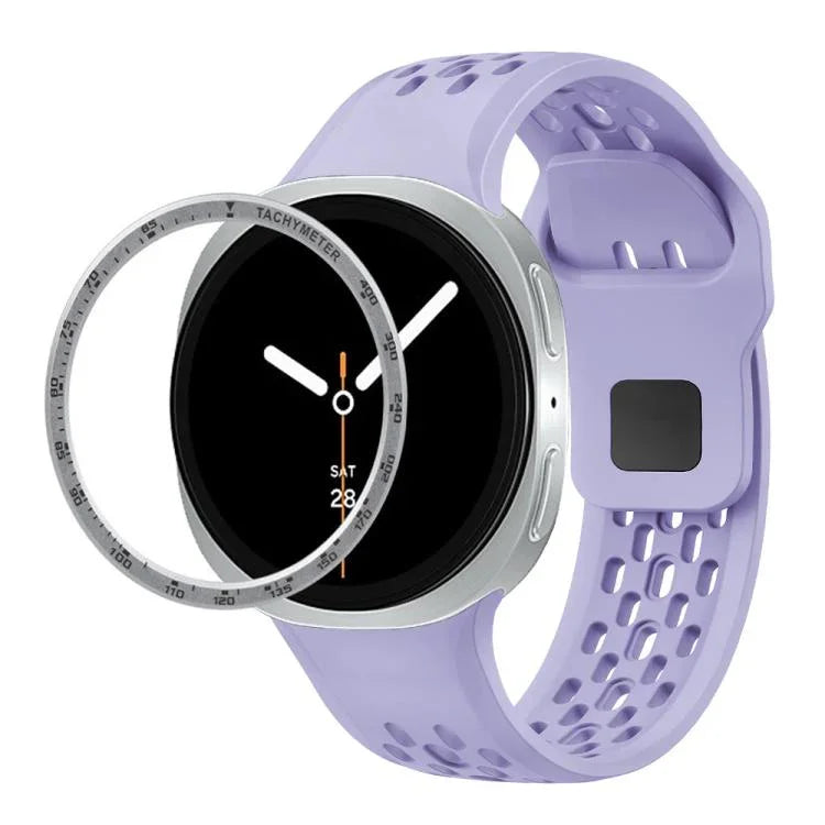 Cadran rapide et bracelet de montre en silicone à boucle inversée noire, pour Samsung Galaxy Watch8 44mm, pour Samsung Galaxy Watch8 40mm