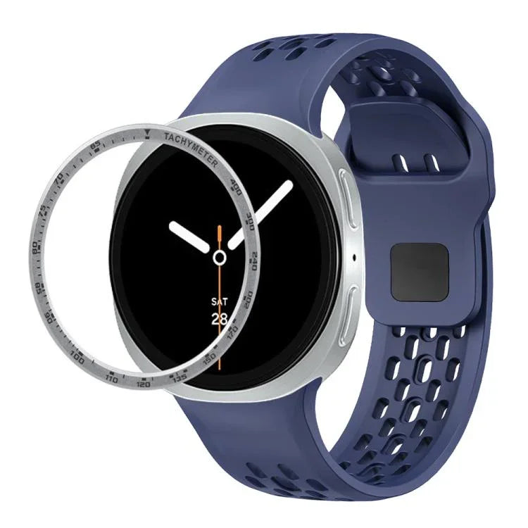 Cadran rapide et bracelet de montre en silicone à boucle inversée noire, pour Samsung Galaxy Watch8 44mm, pour Samsung Galaxy Watch8 40mm