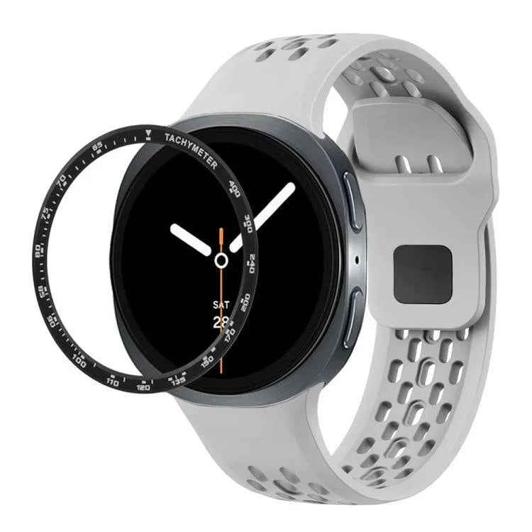Cadran rapide et bracelet de montre en silicone à boucle inversée noire, pour Samsung Galaxy Watch8 44mm, pour Samsung Galaxy Watch8 40mm
