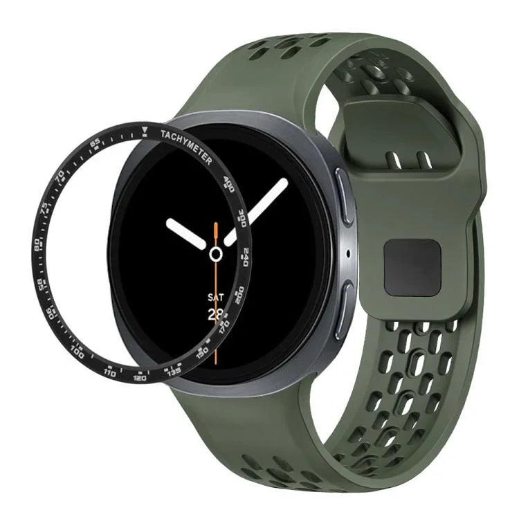 Cadran rapide et bracelet de montre en silicone à boucle inversée noire, pour Samsung Galaxy Watch8 44mm, pour Samsung Galaxy Watch8 40mm