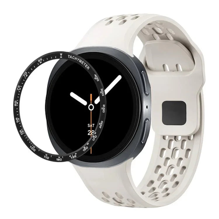 Cadran rapide et bracelet de montre en silicone à boucle inversée noire, pour Samsung Galaxy Watch8 44mm, pour Samsung Galaxy Watch8 40mm