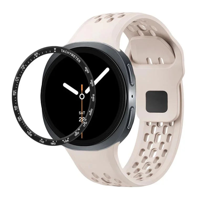 Cadran rapide et bracelet de montre en silicone à boucle inversée noire, pour Samsung Galaxy Watch8 44mm, pour Samsung Galaxy Watch8 40mm