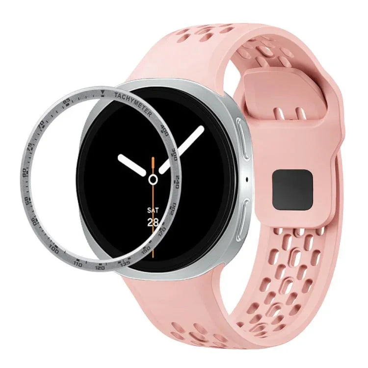 Cadran rapide et bracelet de montre en silicone à boucle inversée noire, pour Samsung Galaxy Watch8 44mm, pour Samsung Galaxy Watch8 40mm