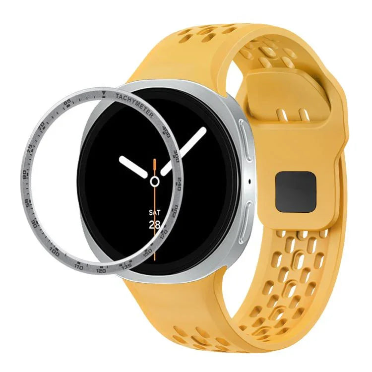 Cadran rapide et bracelet de montre en silicone à boucle inversée noire, pour Samsung Galaxy Watch8 44mm, pour Samsung Galaxy Watch8 40mm