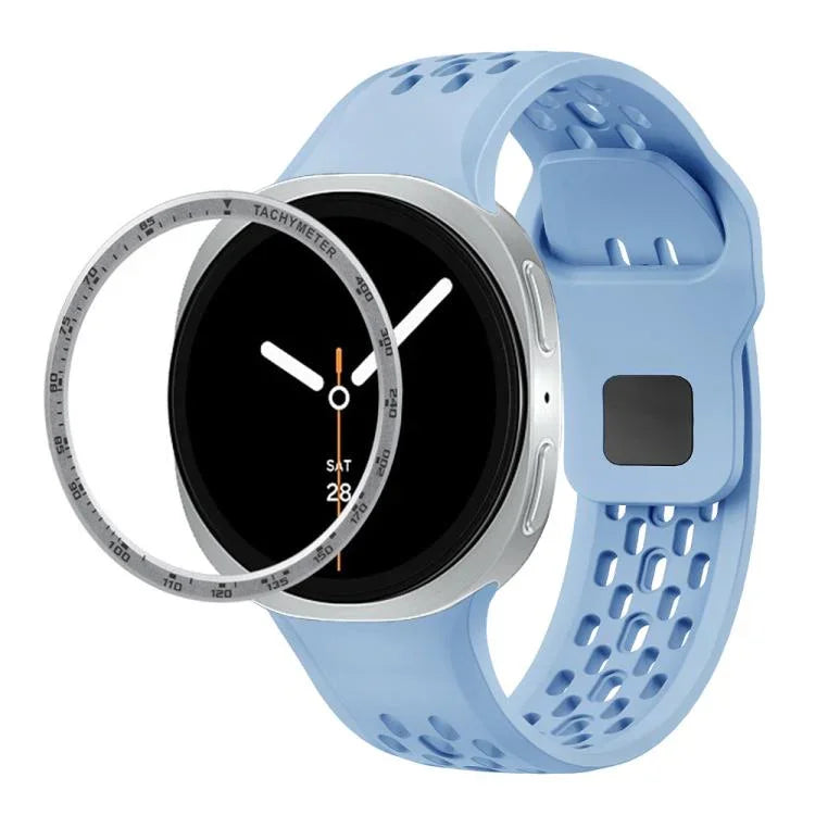 Cadran rapide et bracelet de montre en silicone à boucle inversée noire, pour Samsung Galaxy Watch8 44mm, pour Samsung Galaxy Watch8 40mm