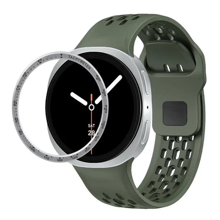 Cadran rapide et bracelet de montre en silicone à boucle inversée noire, pour Samsung Galaxy Watch8 44mm, pour Samsung Galaxy Watch8 40mm