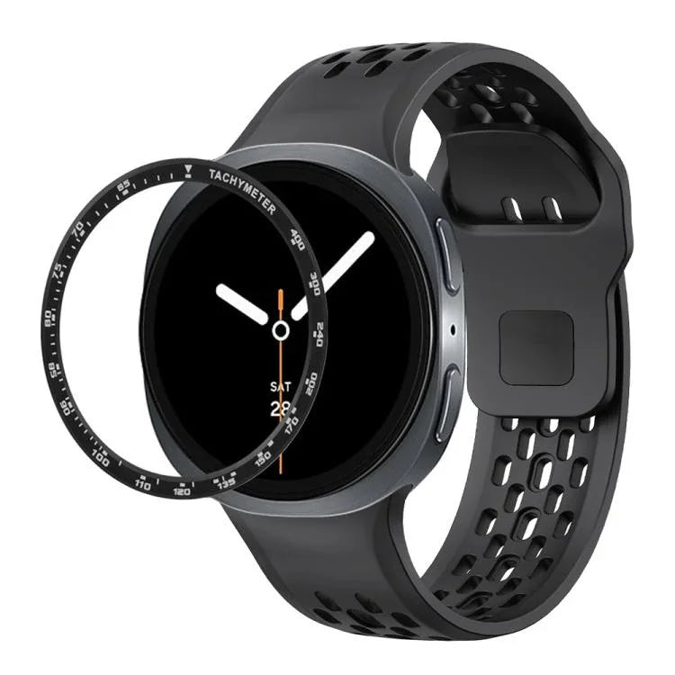 Cadran rapide et bracelet de montre en silicone à boucle inversée noire, pour Samsung Galaxy Watch8 44mm, pour Samsung Galaxy Watch8 40mm