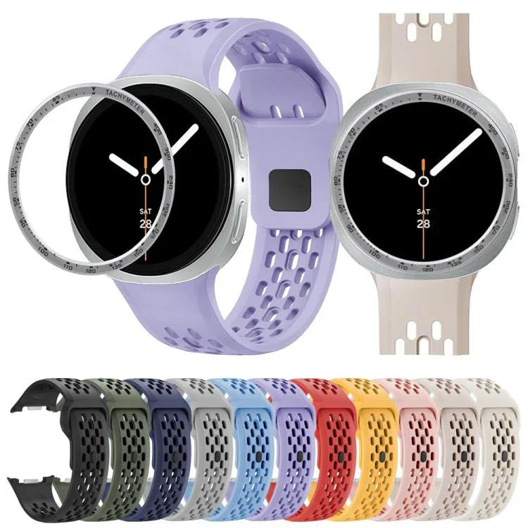 Cadran rapide et bracelet de montre en silicone à boucle inversée noire, pour Samsung Galaxy Watch8 44mm, pour Samsung Galaxy Watch8 40mm