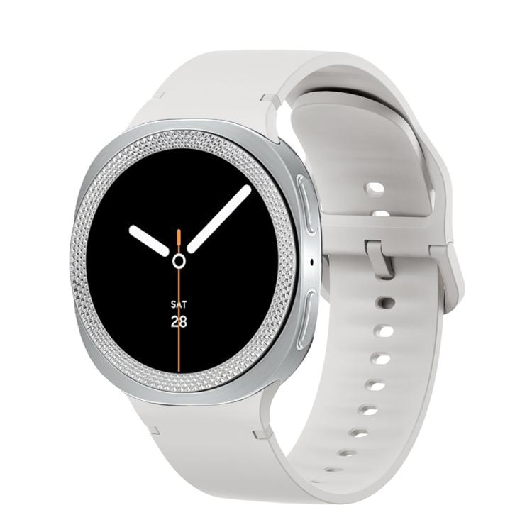 Lunette à texture losanges et bracelet de montre en silicone cousu de couleur unie, pour Samsung Galaxy Watch8 44 mm, pour Samsung Galaxy Watch8 40 mm