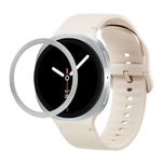 Lunette à texture losanges et bracelet de montre en silicone cousu de couleur unie, pour Samsung Galaxy Watch8 44 mm, pour Samsung Galaxy Watch8 40 mm