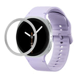 Lunette à texture losanges et bracelet de montre en silicone cousu de couleur unie, pour Samsung Galaxy Watch8 44 mm, pour Samsung Galaxy Watch8 40 mm