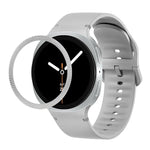 Lunette à texture losanges et bracelet de montre en silicone cousu de couleur unie, pour Samsung Galaxy Watch8 44 mm, pour Samsung Galaxy Watch8 40 mm