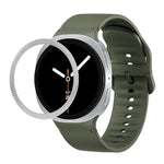 Lunette à texture losanges et bracelet de montre en silicone cousu de couleur unie, pour Samsung Galaxy Watch8 44 mm, pour Samsung Galaxy Watch8 40 mm