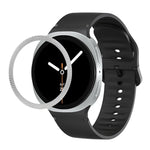 Lunette à texture losanges et bracelet de montre en silicone cousu de couleur unie, pour Samsung Galaxy Watch8 44 mm, pour Samsung Galaxy Watch8 40 mm