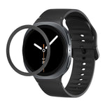 Lunette à texture losanges et bracelet de montre en silicone cousu de couleur unie, pour Samsung Galaxy Watch8 44 mm, pour Samsung Galaxy Watch8 40 mm